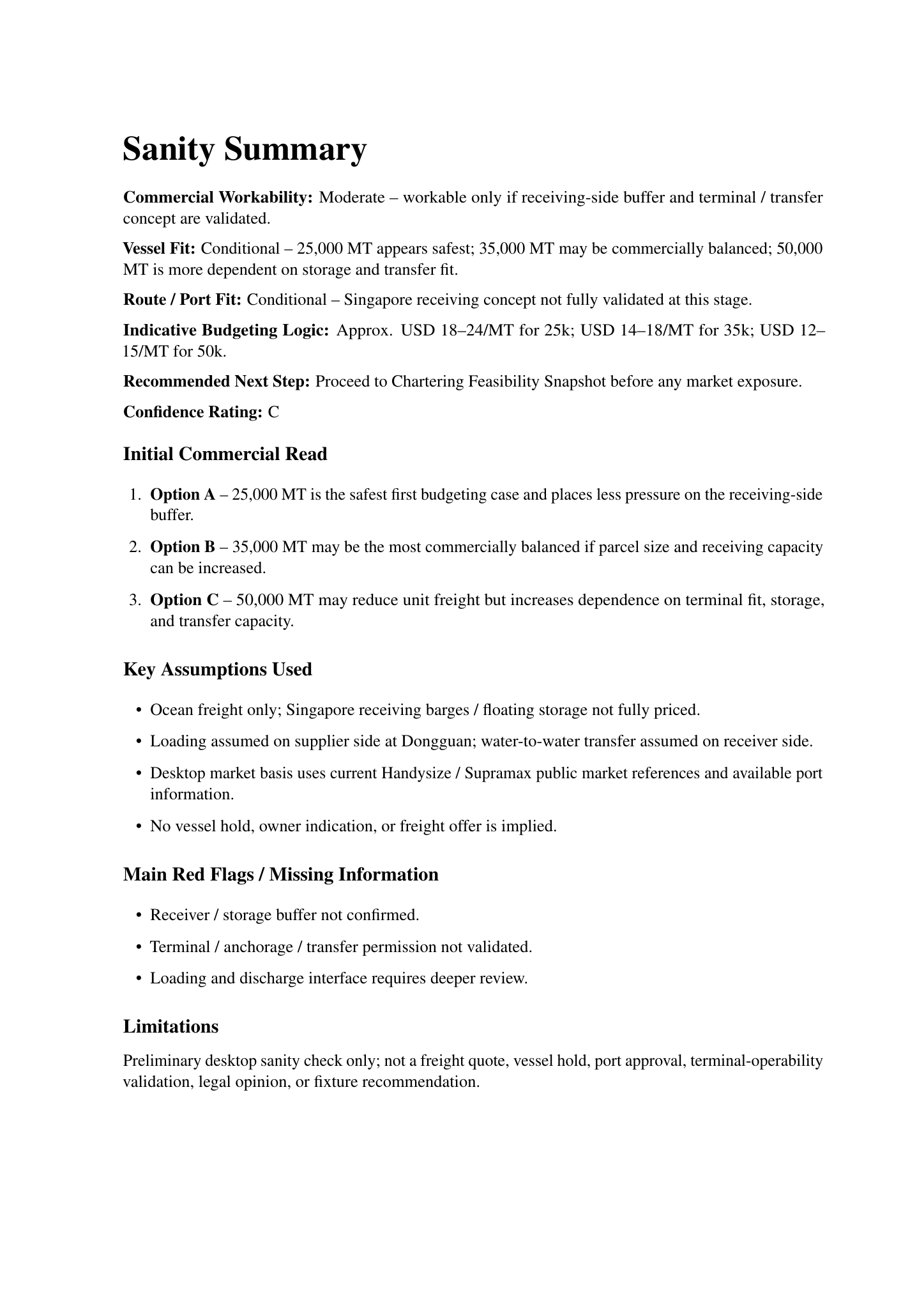 Sample Basic Chartering Sanity Check Report Page 2